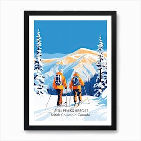 Sun Peaks Resort   British Columbia Canada, Ski Resort Poster Illustration 0 Art Print