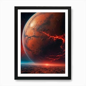 Red Mars Planet Landscape Art Print