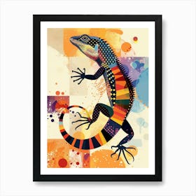 Gamas Tegus Uromastyx Abstract Modern Illustration 1 Art Print