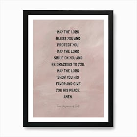 May The Lord Bless You And Protect You 02 Art Print