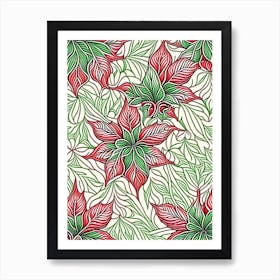 Poinsettia Leaf William Morris Inspired Art Print