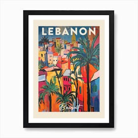 Beirut Lebanon 2 Fauvist Painting  Travel Poster Art Print
