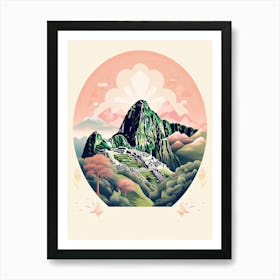 Machu Picchu   Cusco, Peru   Cute Botanical Illustration Travel 0 Art Print