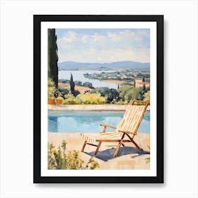 Sun Lounger By The Pool In Nice France 2 Art Print