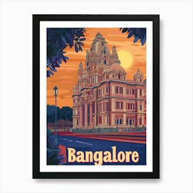 Aihrgdesign A Mid Century Modern Travel Poster For Bangalore 5 Art Print