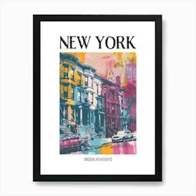 Brooklyn Heights New York Colourful Silkscreen Illustration 4 Poster Art Print