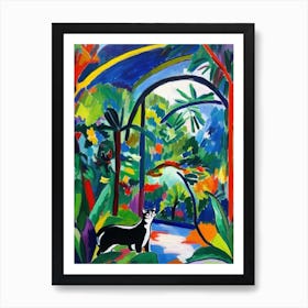 Painting Of A Cat In Eden Project, United Kingdom In The Style Of Matisse 01 Art Print