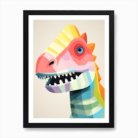 Colourful Dinosaur Alectrosaurus Art Print