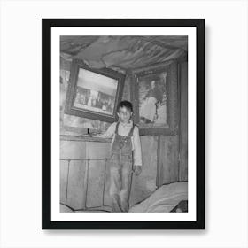 Indian Boy Between Portraits Of His Ancestors, Near Sallisaw, Oklahoma By Russell Lee Art Print