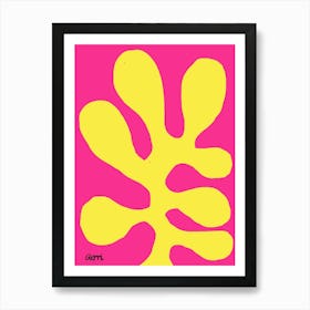 Yellow Funky Flower Art Print