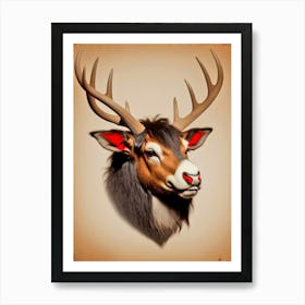 Deer Head 36 Art Print