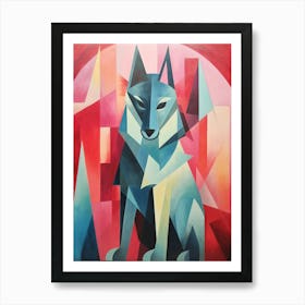Wolf Geometric Abstract 6 Art Print
