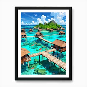 Tropical Island Resort 1 Art Print