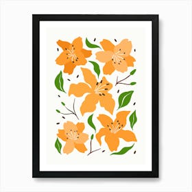 Orange Lilies Art Print