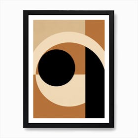 Harmony Horizon; Beige Mid Century Skyline Art Print