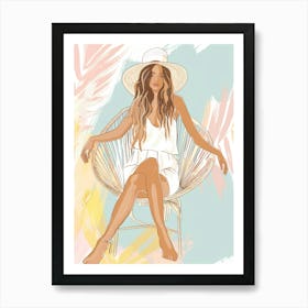 Girl Sitting In A Chair Art Print