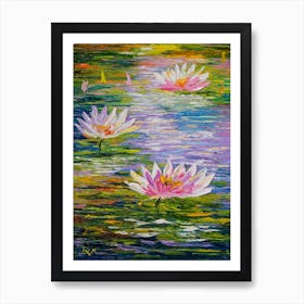 Joyfull water lilies Art Print