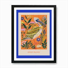 Spring Birds Poster Brown Pelican 2 Art Print