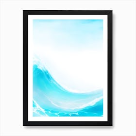 Blue Ocean Wave Watercolor Vertical Composition 103 Art Print