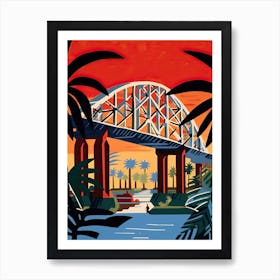 Howrah Bridge, West Bengal, India Colourful 1 Art Print