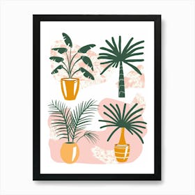 Set Of Potted Plants Art Print