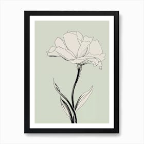 Gladioli Line Art Flowers Illustration Neutral 6 Art Print