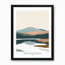 Mount Monadnock Usa Color Line Drawing 1 Poster Poster