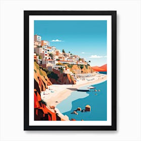 Costa Del Sol, Spain, Flat Illustration 1 Art Print