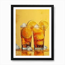 Two Glasses Of Iced Tea Art Print