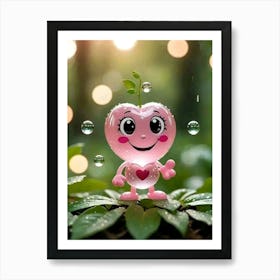 Cute Pink Heart- Kids Art Print