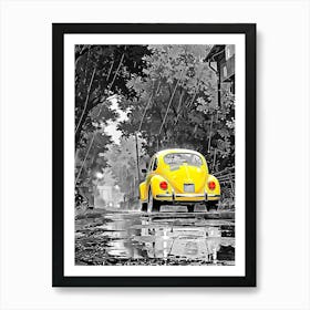 Yellow Volkswagen Beetle 1 Art Print