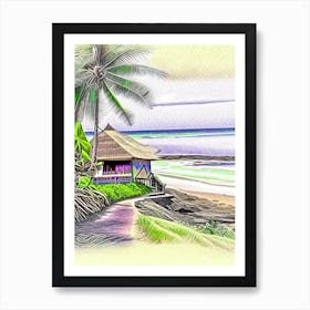 Canggu Indonesia Soft Colours Tropical Destination Art Print