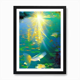 Kumonryu Koi Fish Monet Style Classic Painting Art Print