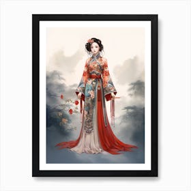 Traditional Chinese Clothing Illustration 1 Art Print