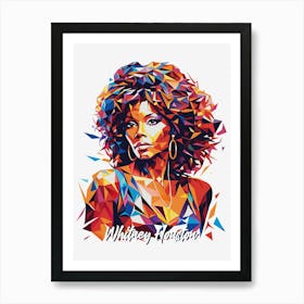 Whitney Houston 03 Portrait Music Icon WPAP Pop Art Art Print