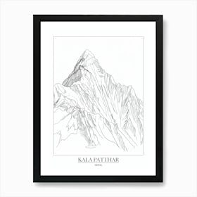 Kala Patthar Nepal Line Drawing 7 Poster Poster