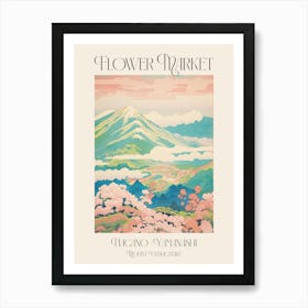 Flower Market Mount Yatsugatake In Nagano Yamanashi, Japanese Landscape 1 Poster Art Print