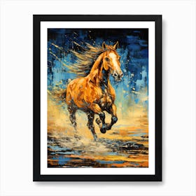 Horse Running Expressionist Painting 4 Art Print