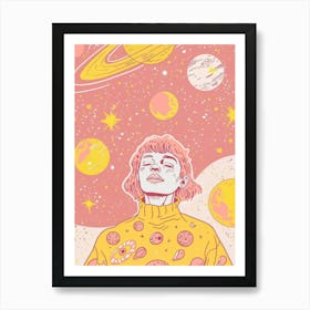 Univers Galactic Spiritual Women Art Print