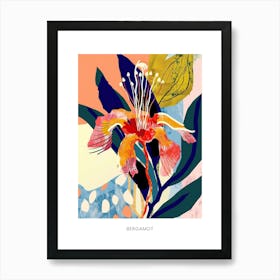 Colourful Flower Illustration Poster Bergamot 4 Art Print