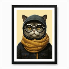 Exotic Shorthair Cat With Glasses Art Print