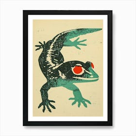 Satanic Leaf Tailed Gecko Bold Block Art Print