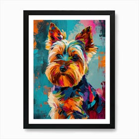 Yorkshire Terrier dog colourful painting Art Print