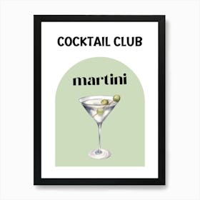 Cocktail Club Martini Art Print