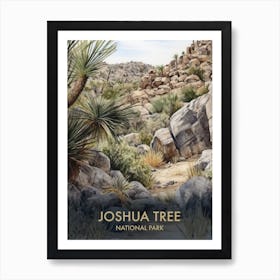 Joshua Tree National Park Watercolour Vintage Travel Poster 3 Art Print