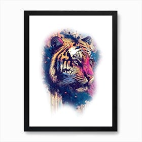 A Nice Tiger Art Illustration In A Painting Style 11 Art Print