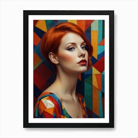 Beautiful Woman With Red Hair 1 Art Print