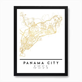 Panama City City Street Map Art Print