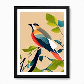 Cedar Waxwing Pop Matisse 2 Bird Art Print