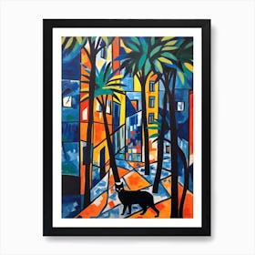 Painting Of Havana With A Cat 4 In The Style Of Matisse Art Print